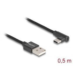 DeLock USB 2.0 Type-A male to USB Type-C cable 0,5m Black