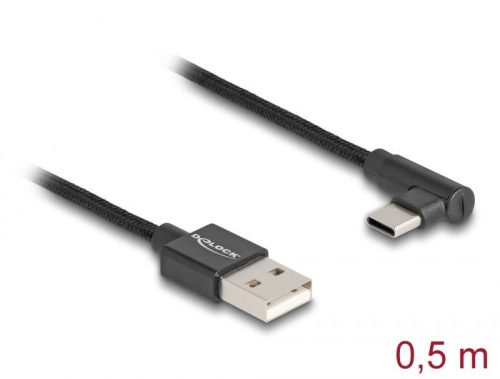 DeLock USB 2.0 Type-A male to USB Type-C cable 0,5m Black