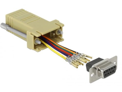 DeLock D-Sub 9 pin female to RJ45 female adapter Beige