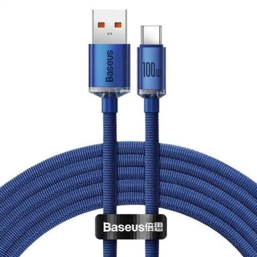 Baseus Crystal Shine USB USB-C Cable 100W 2m Blue