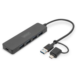 Digitus USB 3.0 Hub 4-Port Slim Line Black