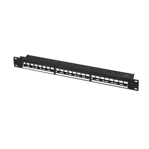 Logilink NK4065 19" patch panel for 24 keystone jacks 1U unloaded Black