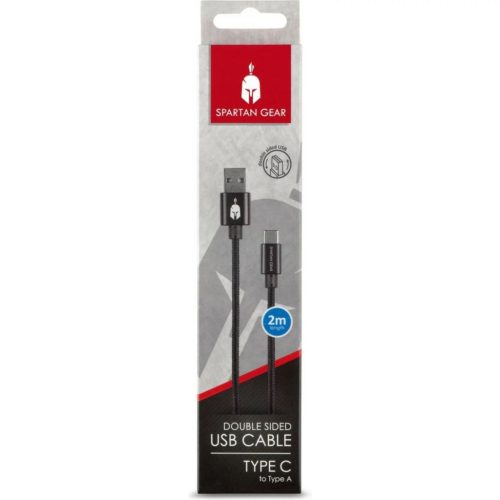 Spartan Gear Double Sided USB Cable (Type C) 2m Black