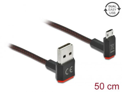 DeLock USB-A to microUSB male/male cable 0,5m Black