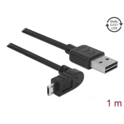 DeLock USB-A to microUSB male/male cable 1m Black
