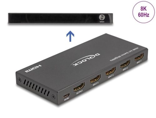 DeLock HDMI Switch 4xHDMI in to 1xHDMI out 8K 60 Hz 6 port