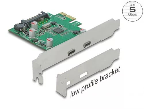DeLock PCI Express x1 Card to 2 x external USB 5 Gbps USB Type-C Female