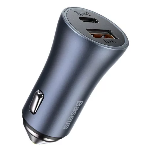 Baseus Baseus USB-A+USB-C Car Charger 40W Grey