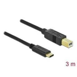 DeLock USB 2.0 cable Type-C to Type-B 3m Black