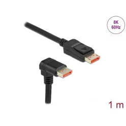   DeLock DisplayPort cable male straight to male 90° downwards angled 8K 60Hz 1m Black