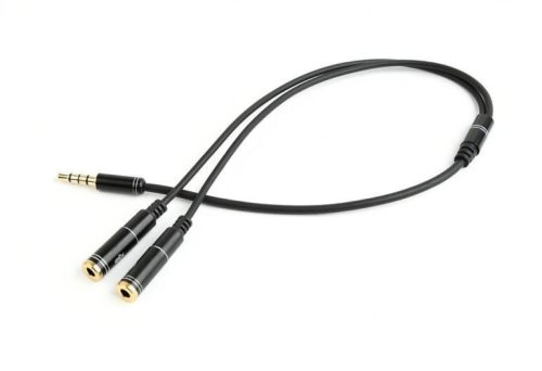 Gembird Jack stereo 3,5mm -> 2db Jack 3,5mm M/F adapter 20cm Black