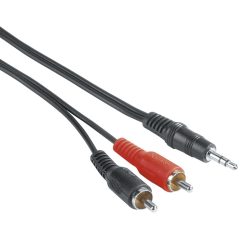   Hama ECO 3,5mm Jack Plug - 2 RCA Plugs hosszabítókábel 2m Black