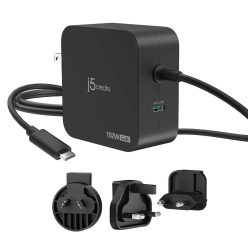   j5create JUP25102V 102W GaN PD USB-C 2-Port Charger with Changeable AC Plugs