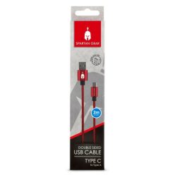 Spartan Gear Double Sided USB Cable (Type C) 2m Red