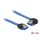 DeLock Cable SATA 6 Gb/s receptacle straight > SATA receptacle left angled 30cm blue with gold clips