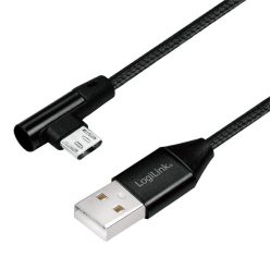   Logilink USB 2.0 cable, USB-A/M to Micro-USB/M (90°) 0,3m Black