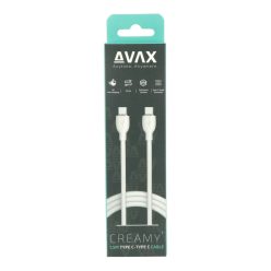 Avax CB623 CREAMY+ USB-C - Type-C cable 1,5m White/Silver