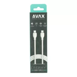 Avax CB623 CREAMY+ USB-C - Type-C cable 1,5m White/Silver