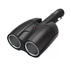   Hama 2-Way Distributor for Cigarette Lighter Socket 180° Articulated Plug 12V Black