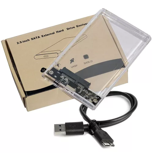 BlackBird SATA Ház 2.5" USB3.0 Transparent