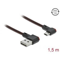   DeLock EASY-USB 2.0 Cable Type-A male to EASY-USB Type Micro-B male angled left / right 1.5m Black