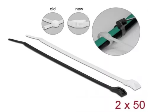 DeLock Cable tie with flat head L 205 x W 2.5mm 100 pieces