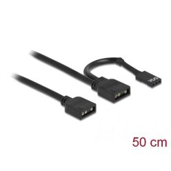   DeLock RGB Connection Cable 3 pin for 5 V RGB / ARGB LED illumination with 2 x 3 pin female 50cm Black