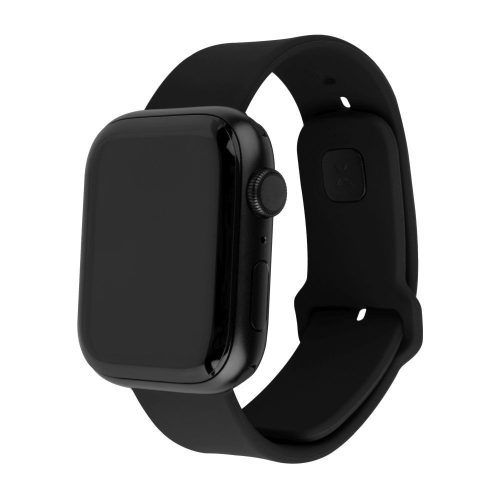 FIXED szilikon sportos óraszíj Apple Watch 38/40/41mm-es okosórákhoz, fekete