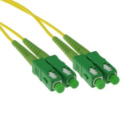   ACT LSZH Singlemode 9/125 OS2 fiber patch cable duplex with SC/APC connectors 0,5m Yellow