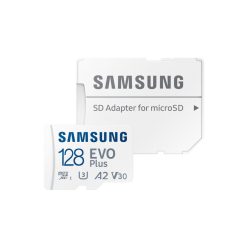   Samsung 128GB microSDXC EVO Plus Class10 U3 A2 V30 + adapterrel