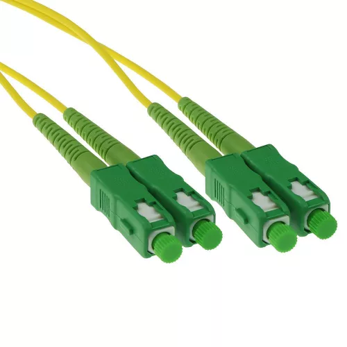 ACT LSZH Singlemode 9/125 OS2 fiber patch cable duplex with SC/APC connectors 2m Yellow