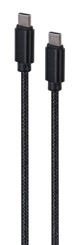 Gembird Cotton braided Type-C male-male USB cable with metal connectors cable 1,8m Black