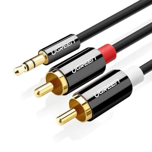 UGREEN 10590 AV116 3,5 mm-es jack - 2xRCA Cable 3m Black