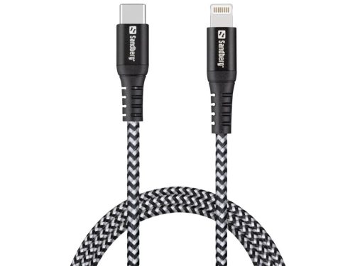 Sandberg Survivor Charging Cable PD 20W USB-C to Lightning 1m Black/White