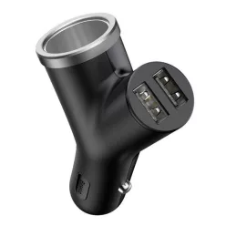   Baseus BSC-C16N Car Charger with Two USB Ports and Cigarette Lighter socket Black