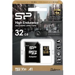   Silicon Power 32GB microSDHC Gold Series High Endurance Class 10 UHS-I U3 V30 A1 + adapterrel