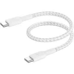 Belkin BoostCharge Braided USB-C to USB-C Cable 0,15m White