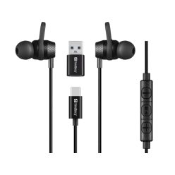 Sandberg USB-C/A In-Earset With Line-Mic Black