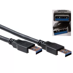 ACT USB 3.0 A male to USB A male 0,5m Black