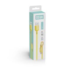 ColorWay USB-A to Type-C (head metal) 2.4A 1m Yellow