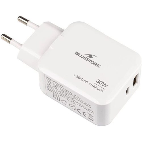 Bluestork PW-NB-30-C-A/2 30W USB-C PD Charger White