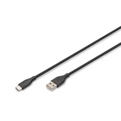   Digitus USB-C Silicone charging cable USB-A to USB-C USB 2.0 60W 0,5m Black
