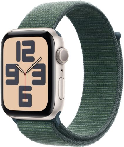 Apple Watch SE2 v3 GPS 44mm Starlight Alu Case with Lake Green Sport Loop