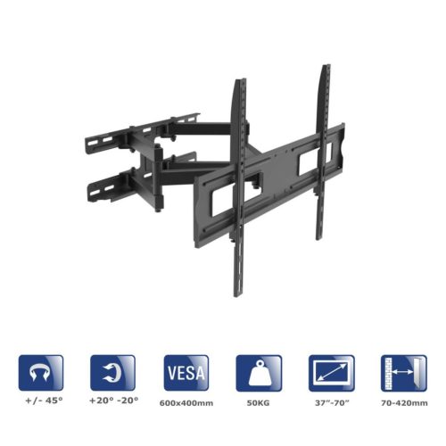 Akyga AK-MB-10 TV Wall Mount Full Motion Bracket +/-45° 50kg VESA 600x400mm 37"-70"