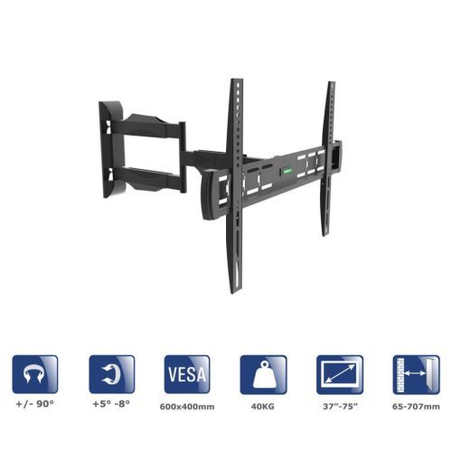 Akyga AK-MB-11 TV Wall Mount Full Motion Bracket +/-90° 40kg VESA 600x400mm 37-75"