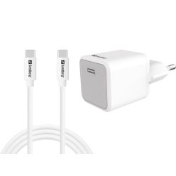 Sandberg USB-C 20W Charger+USB-C>C 1M White