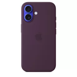 Apple iPhone 16 Silicone Case with MagSafe Plum