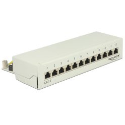 DeLock Desktop Patch Panel 12 Port Cat.6 Grey