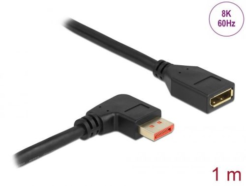 DeLock DisplayPort extension cable male 90° right angled to female 8K 60Hz 1m Black