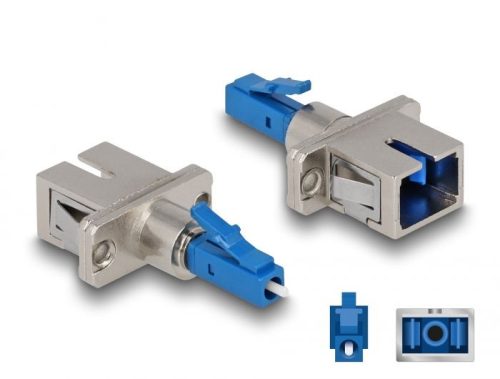 DeLock Optical Fiber Hybrid Coupler LC Simplex male to SC Simplex female Blue